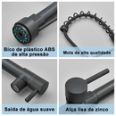 Torneira Gourmet Cozinha Monocomando Premium Preto Móvel Misturador Mono Comando com Spray Articulado