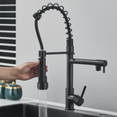 Torneira Gourmet Cozinha Monocomando Premium Preto Móvel Misturador Mono Comando com Spray Articulado