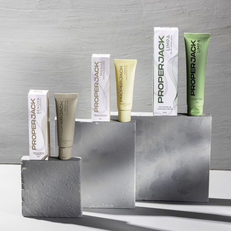 Trio Cuidado Facial - Proper Jack - Kit Skincare Masculino - Solução para Saúde Geral da Pele