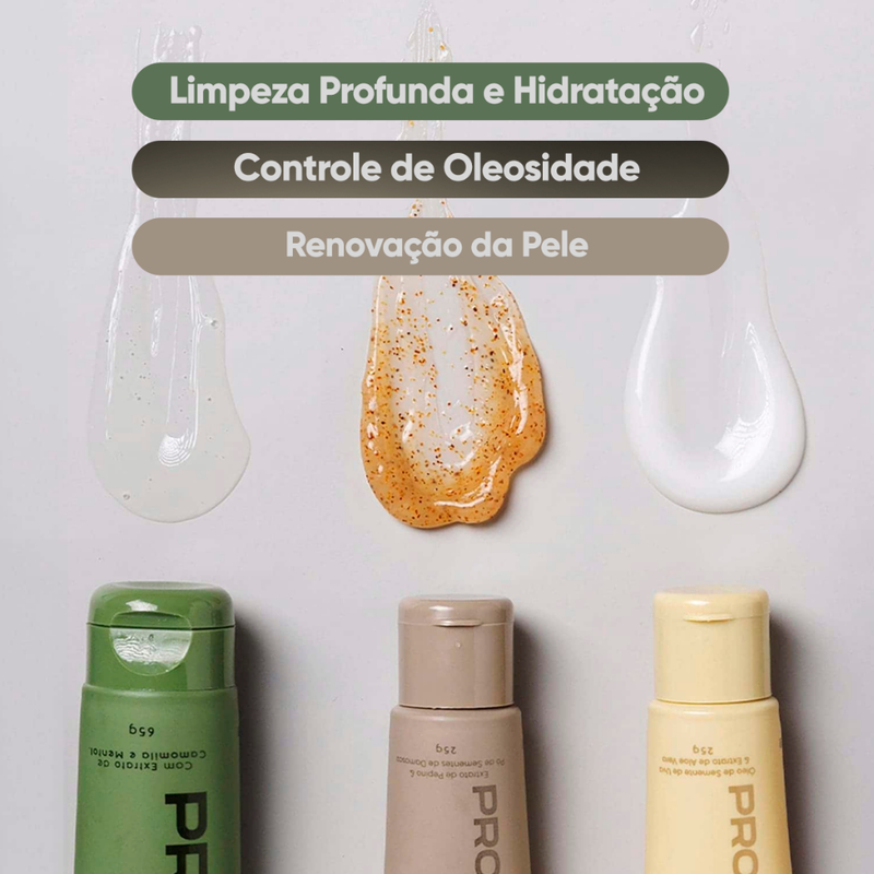 Trio Cuidado Facial - Proper Jack - Kit Skincare Masculino - Solução para Saúde Geral da Pele