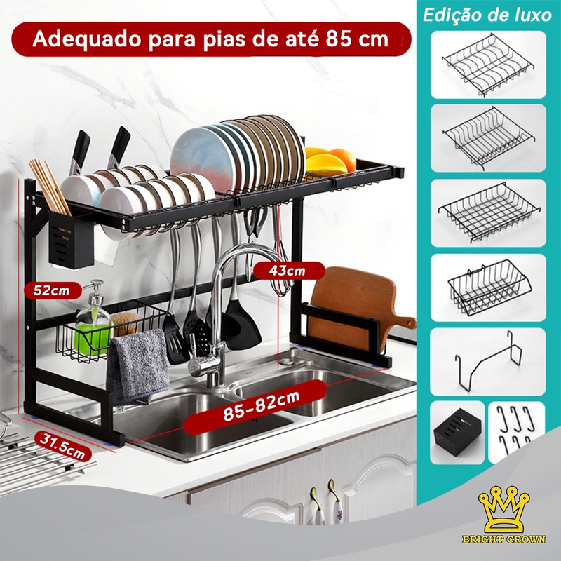 Cozinha Suspensa Modular Autossustentável Escorredor Premium 65/85CM