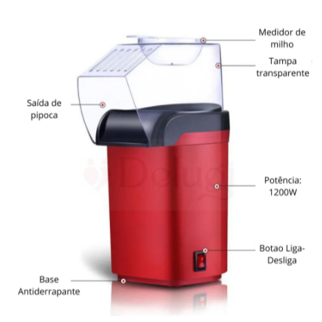 PIPOQUEIRA ELÉTRICA Máquina Fazer Pipoca Sem Óleo