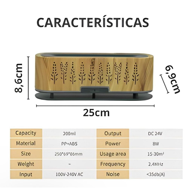 Umidificador Difusor Ar 3d Atomização Lareira Chama