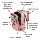 Mochila viral Dois Bolsos Na Frente Laptop Viagem Escolar À Prova D'água Executiva Notebook Impermeável Guarda Tenis