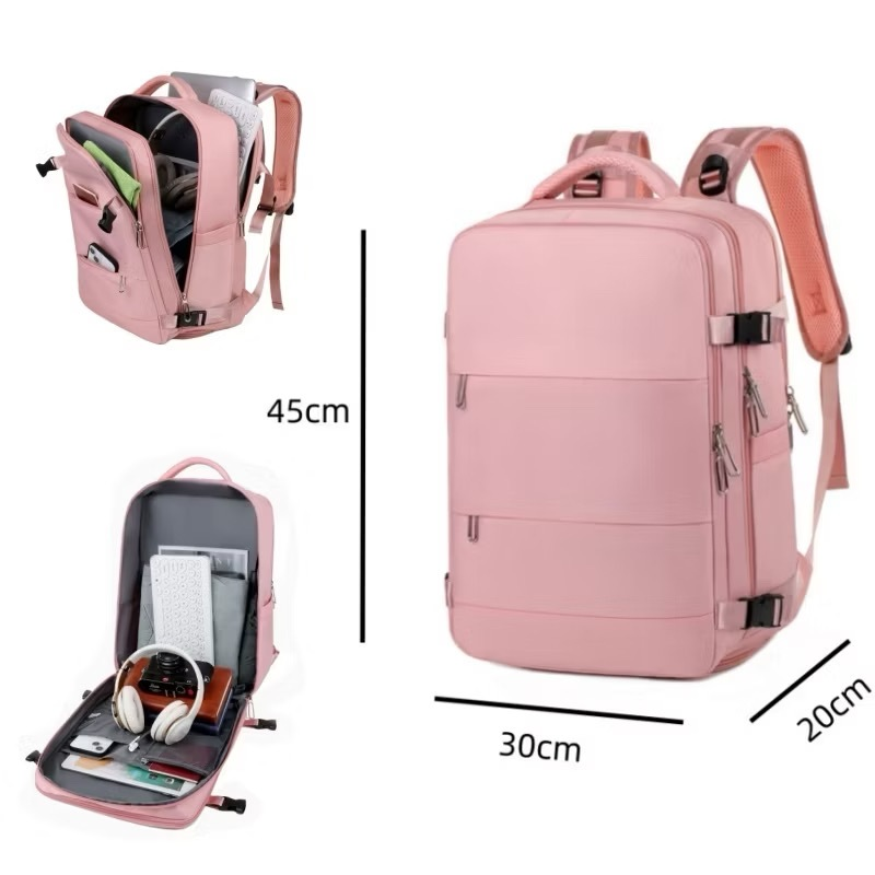 Mochila viral Dois Bolsos Na Frente Laptop Viagem Escolar À Prova D'água Executiva Notebook Impermeável Guarda Tenis