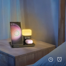 6 em 1 Carregador sem fio para celular de 15 W com funções de luz noturna de mesa e despertador