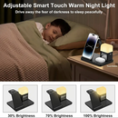 6 em 1 Carregador sem fio para celular de 15 W com funções de luz noturna de mesa e despertador