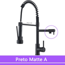 Torneira Gourmet Cozinha Monocomando Premium Preto Móvel Misturador Mono Comando com Spray Articulado