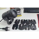 Projetor Luz LED Bivolt Natalino 8 cartoes 32 Desenhos Laser Decoracao Aniversario/Papai Noel/ Festas Hallowee h-7094