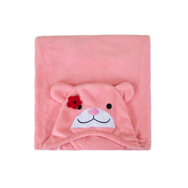 Toalha de Banho Bebê Felpuda Capuz Infantil Recém Nascido Com Orelhinha Menino e Menina 95 x 65cm