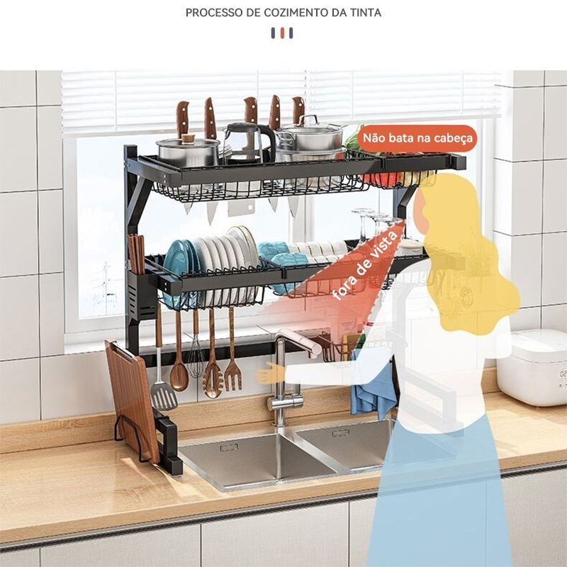 Cozinha Suspensa Modular Autossustentável Escorredor Premium 65/85CM