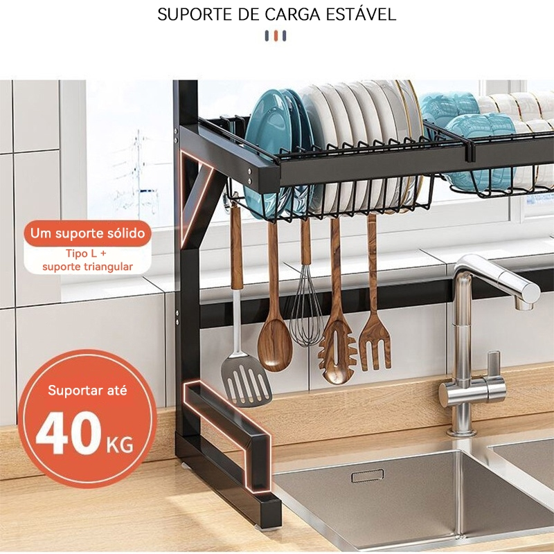 Cozinha Suspensa Modular Autossustentável Escorredor Premium 65/85CM