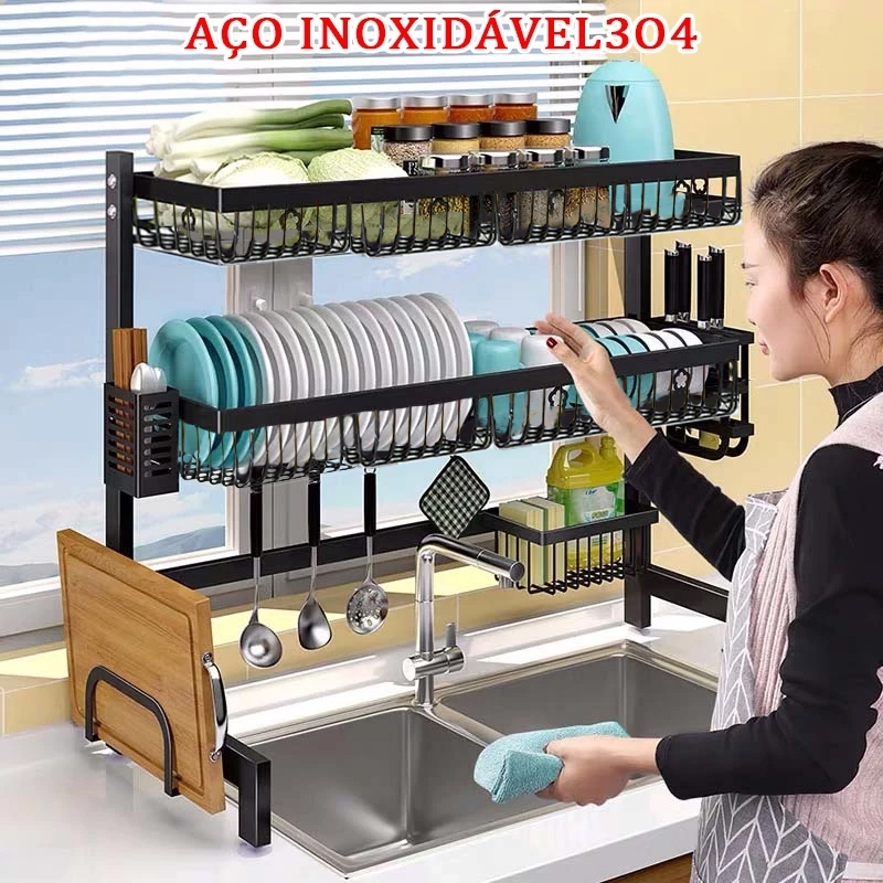 Cozinha Suspensa Modular Autossustentável Escorredor Premium 65/85CM
