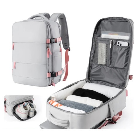 Mochila viral Dois Bolsos Na Frente Laptop Viagem Escolar À Prova D'água Executiva Notebook Impermeável Guarda Tenis