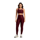 Conjunto Top e Legging Poliamida Canaleado Marrom Massam Fitness
