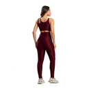 Conjunto Top e Legging Poliamida Canaleado Marrom Massam Fitness