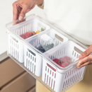 Organizador de Geladeira 5L com 3 Cestos Ou Natural Tampa Porta Frutas Legumes Vegetais Clear Fresh