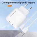 H'maston Y24 Carregador Turbo 25w Fonte Torre Carregar Portátil 2 Usb 5.1A Com Cabo Usb V8.IPhone.Tipo-c