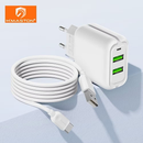 H'maston Y24 Carregador Turbo 25w Fonte Torre Carregar Portátil 2 Usb 5.1A Com Cabo Usb V8.IPhone.Tipo-c