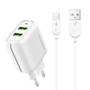 H'maston Y24 Carregador Turbo 25w Fonte Torre Carregar Portátil 2 Usb 5.1A Com Cabo Usb V8.IPhone.Tipo-c