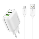 H'maston Y24 Carregador Turbo 25w Fonte Torre Carregar Portátil 2 Usb 5.1A Com Cabo Usb V8.IPhone.Tipo-c