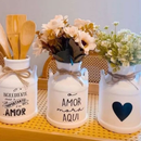 KIT 3 Leiteira Decorativa Branca Porta Talher Multiuso Flores Arranjo