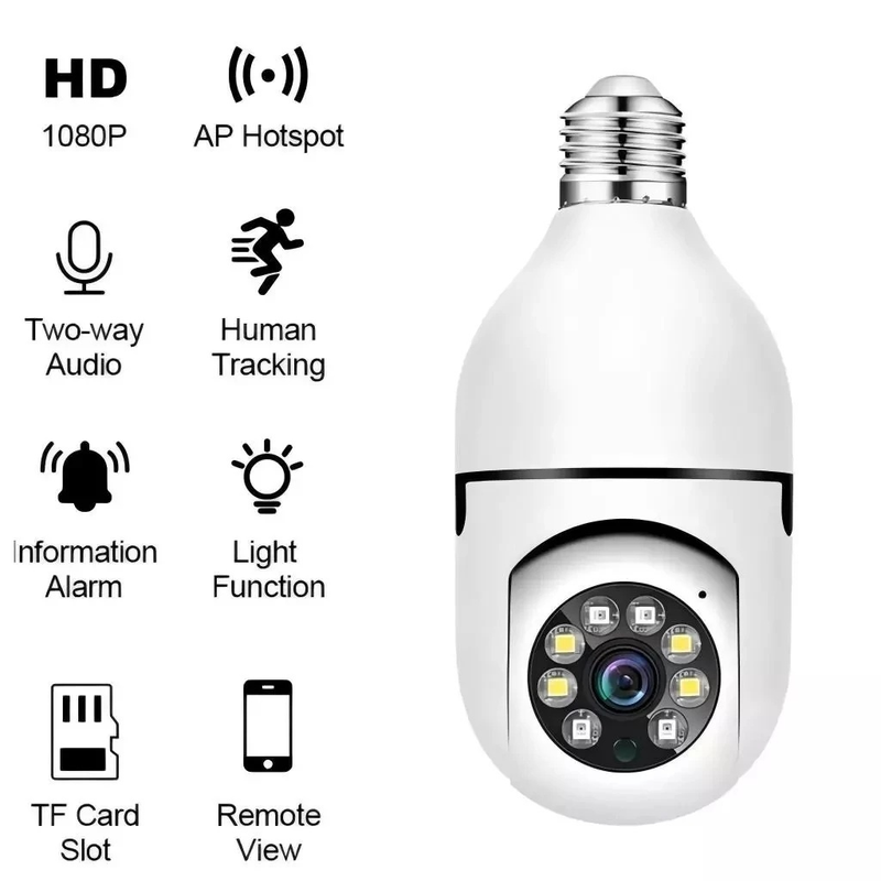 Kit Câmera de segurança a Prova D'água sem fio gira 360 com app Yousee full HD visão notturna