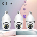 Kit Câmera de segurança a Prova D'água sem fio gira 360 com app Yousee full HD visão notturna