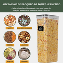Kit 15 Potes Herméticos Mantimentos Quadrado Cozinha Tampa Trava Recipientes De Organização Luvinco