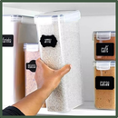 Kit 15 Potes Herméticos Mantimentos Quadrado Cozinha Tampa Trava Recipientes De Organização Luvinco