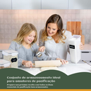 Kit 15 Potes Herméticos Mantimentos Quadrado Cozinha Tampa Trava Recipientes De Organização Luvinco