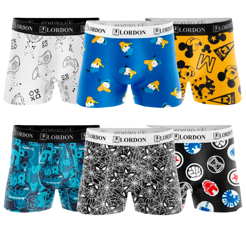 Kit 10 Cuecas Boxer Box Infantil Juvenil Menino Estampada