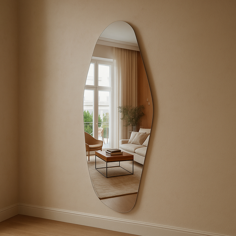 Espelho Grande Moderno Lapidado Decorativo 90x40cm Luxo