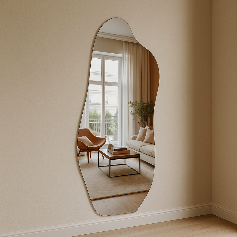 Espelho Grande Moderno Lapidado Decorativo 90x40cm Luxo