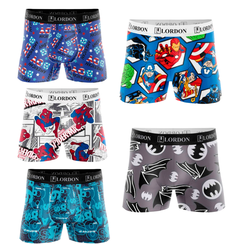 Kit 10 Cuecas Boxer Box Infantil Juvenil Menino Estampada