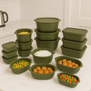 Kit 15 Potes Herméticos de Plástico com Tampa – Empilháveis e Ultra Resistentes para Alimentos