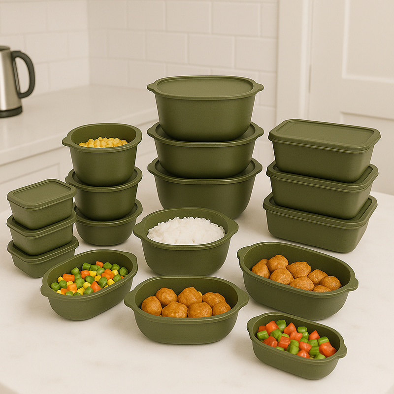 Kit 15 Potes Herméticos de Plástico com Tampa – Empilháveis e Ultra Resistentes para Alimentos