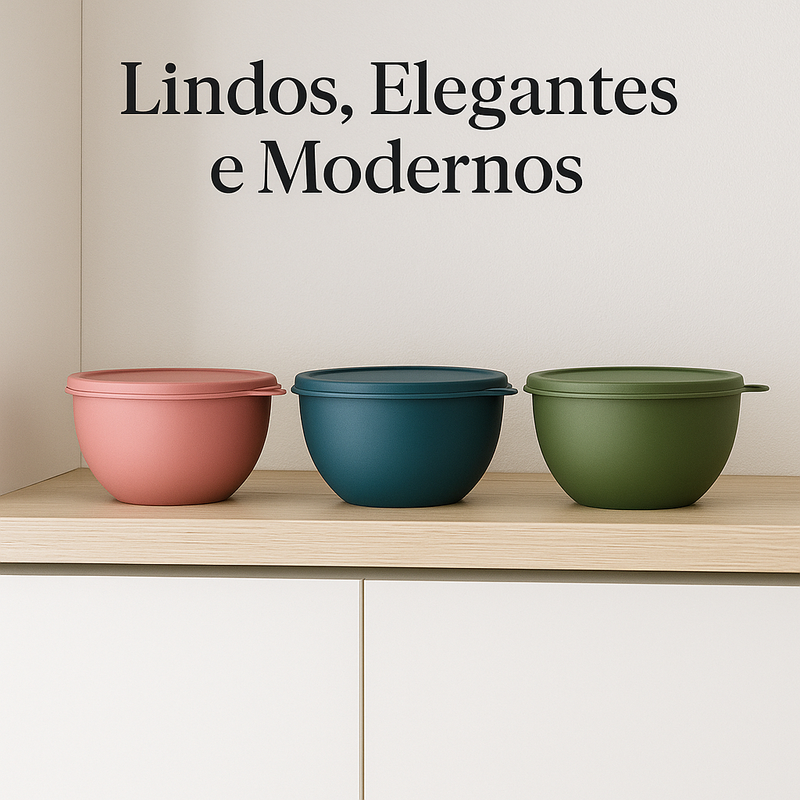 Kit 15 Potes Herméticos de Plástico com Tampa – Empilháveis e Ultra Resistentes para Alimentos