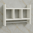 Nicho Porta Papel Toalha e Condimentos Potes Cozinha Banheiro 100% MDF BRANCO TX 15mm Tubo Metal Montado