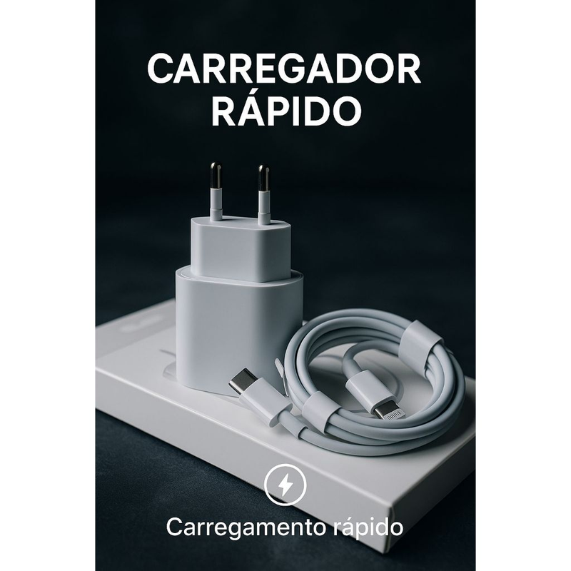Carregador iPhone Original Completo Turbo 20w Iphone 11 12 12 13 14 Promax X Xr Xs Cabo 1m