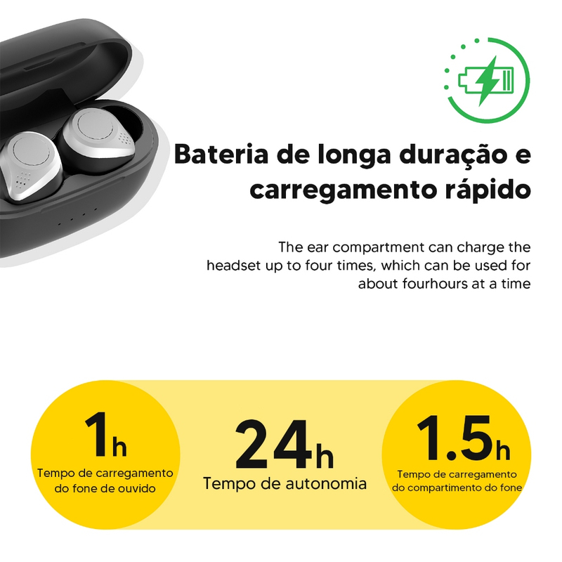 SP38 Fone de ouvido Bluetooth sem fio V5.4 Fones de ouvido portáteis compactos