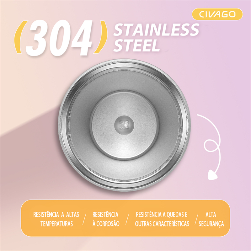 CIVAGO Garrafa Térmica Inox 560ml Tampa Vedada – Bebidas Frias 24h, Quentes 12h – Roxo Verde