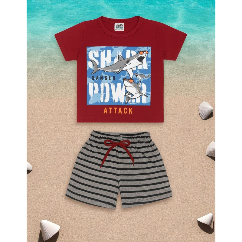 Kit 10 peças masculino verão infantil - Tamanhos 1 2 3 4 6 8 10