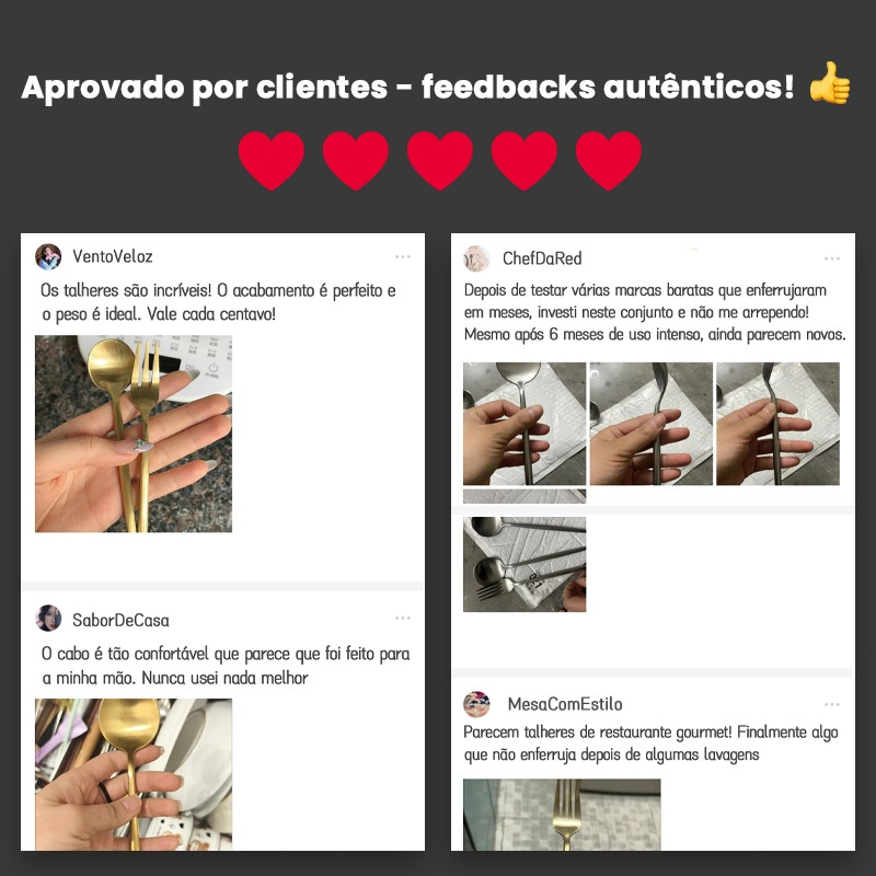 AICOOL 24 Kit Jogo De Talheres Inoxidável 416 Suprimentos De Cozinha Talheres de Dourados Talheres