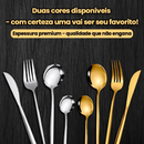 AICOOL 24 Kit Jogo De Talheres Inoxidável 416 Suprimentos De Cozinha Talheres de Dourados Talheres