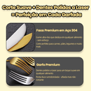 AICOOL 24 Kit Jogo De Talheres Inoxidável 416 Suprimentos De Cozinha Talheres de Dourados Talheres