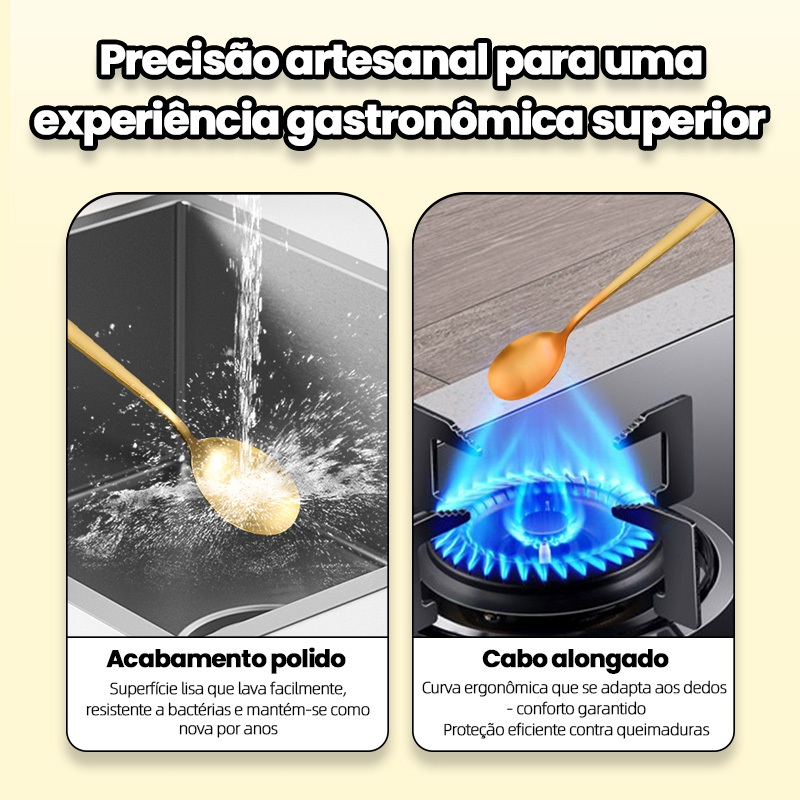 AICOOL 24 Kit Jogo De Talheres Inoxidável 416 Suprimentos De Cozinha Talheres de Dourados Talheres