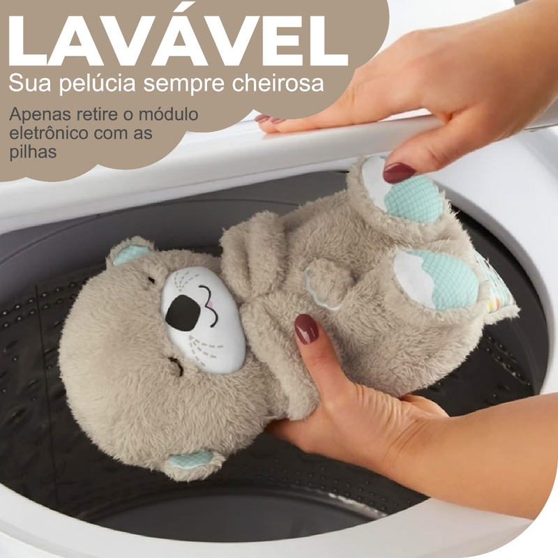 Lontra Pelúcia Fofinho Respira Dormir Para Bebê Com Luzes E Sons Linha Premium