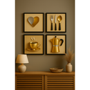Kit Quadros Decorativos Cantinho do Café Luxo Coração, ideal para cozinha, copa, variações