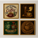 Kit Quadros Decorativos Cantinho do Café Luxo Coração, ideal para cozinha, copa, variações